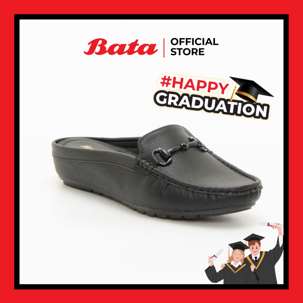 Bata Women's Moccasins รองเท้าส้นแบนสำหรับผู้หญิง รุ่น Sola สีดำ 6616618