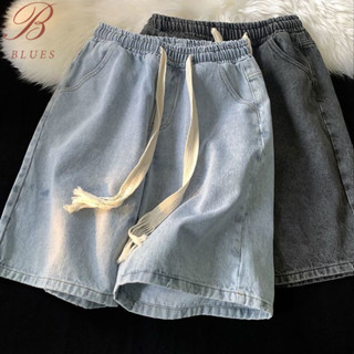 B BLUES กางเกงยีนส์ขาสั้นเอวยืด ผู้ชาย ใส่สบาย ทรงลุยๆ พร้อม…