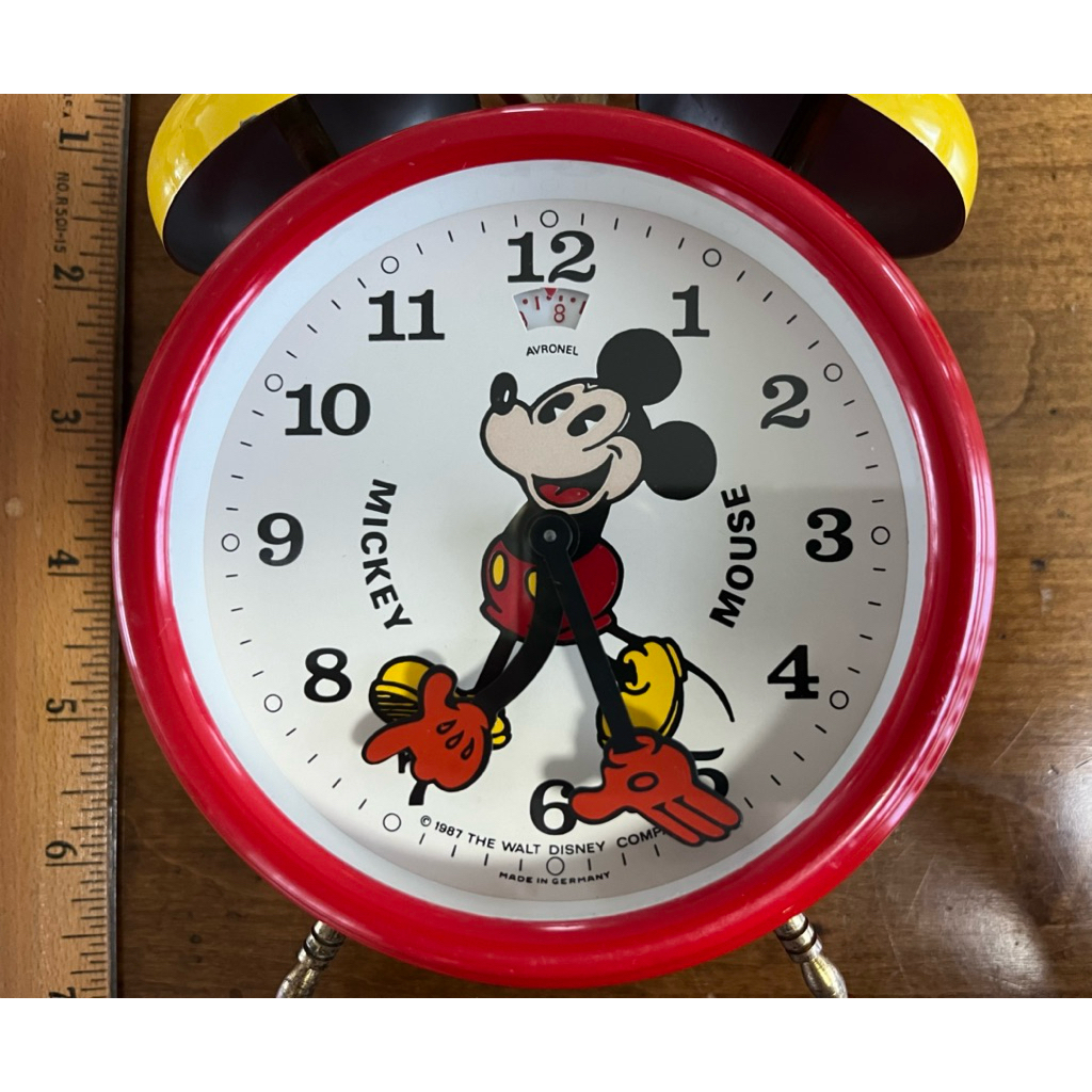 นาฬิกาปลุกมิกกี้เม้าส์วินเทจของวอลต์ดิสนีย์ แบรดลีย์ Vintage Walt Disney Mickey Mouse Alarm Clock Br