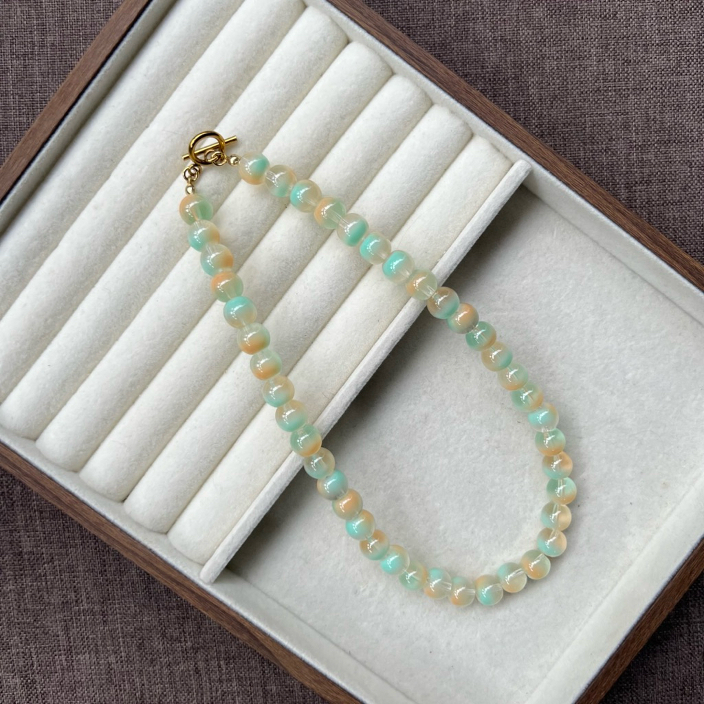 House of Cirround - สร้อยคอลูกปัดเรซิน Melon Cream Soda Necklace🍈🍨🧊