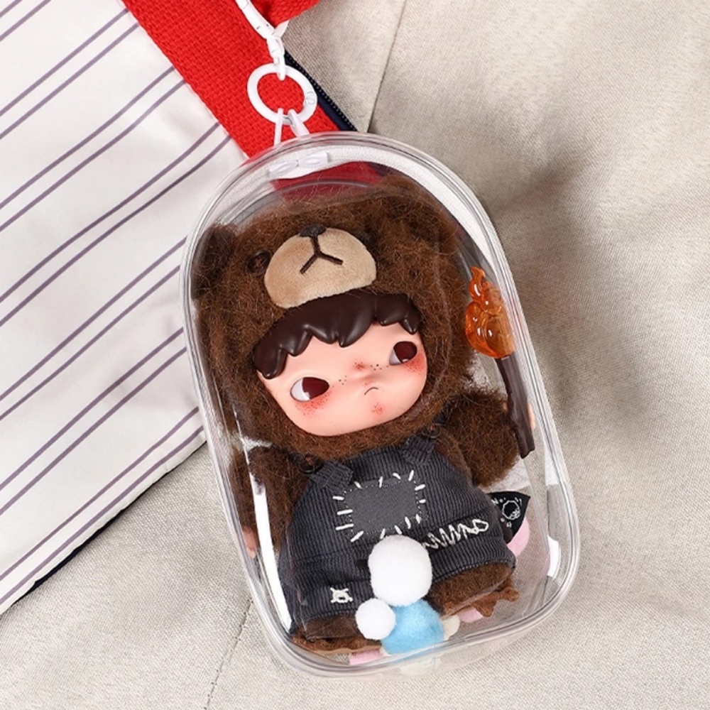 กระเป๋าพกพา PVC แบบใส กันฝุ่น สำหรับใส่ตุ๊กตา พกพาไปได้ทุกที่  ความโปร่งใสสูง สําหรับจัดเก็บตุ๊กตา