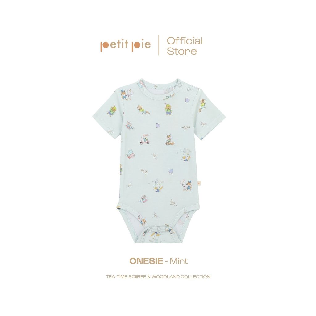 Petit Pie Onesie - Mint ชุดใยไผ่ธรรมชาติ ผ้านุ่มลื่น ยืดยามตัวน้อง ใส่สบาย ได้รับการรับรองความปลอดภัยจาก OEKO-TEX
