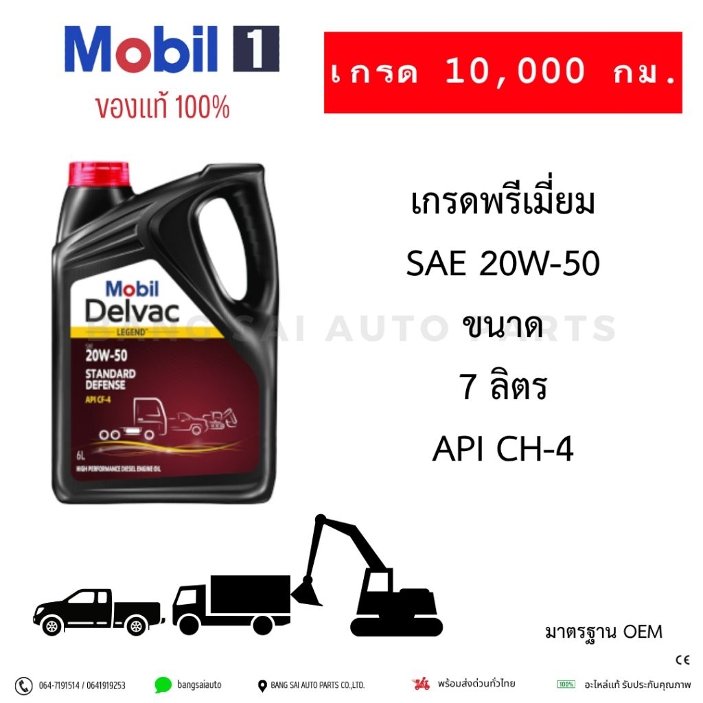 น้ำมันเครื่อง Mobil Super Delvac 20W-50 CH-4 เกรดพรีเมี่ยม ของแท้