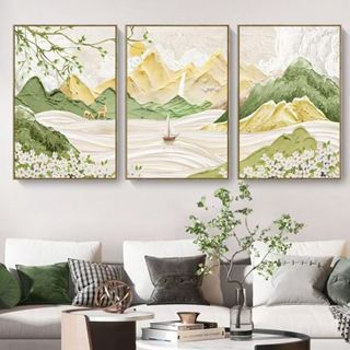 (1เซ็ท3รูป) กรอบรูปมินิมอล รูปภาพติดผนัง ภาพวาดตกแต่งบ้าน พร…