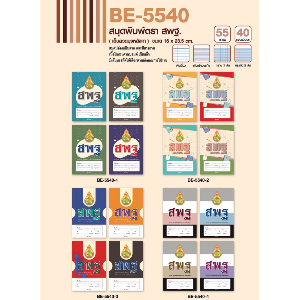 สมุดนักเรียนยกโหล สมุด 40 แผ่น 12 เล่ม  สมุด 9/40 160*235มม. 55g.  สมุดยกโหล สพฐ  40 แผ่น ราคาปก 10฿ - รูปที่ 4