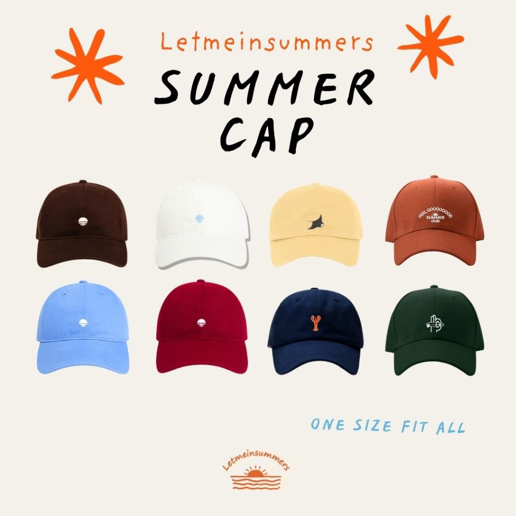 Letmeinsummers summer cap ธีมทะเล หมวกแก๊ป ทรง Baseball ปรับสายได้ AC029