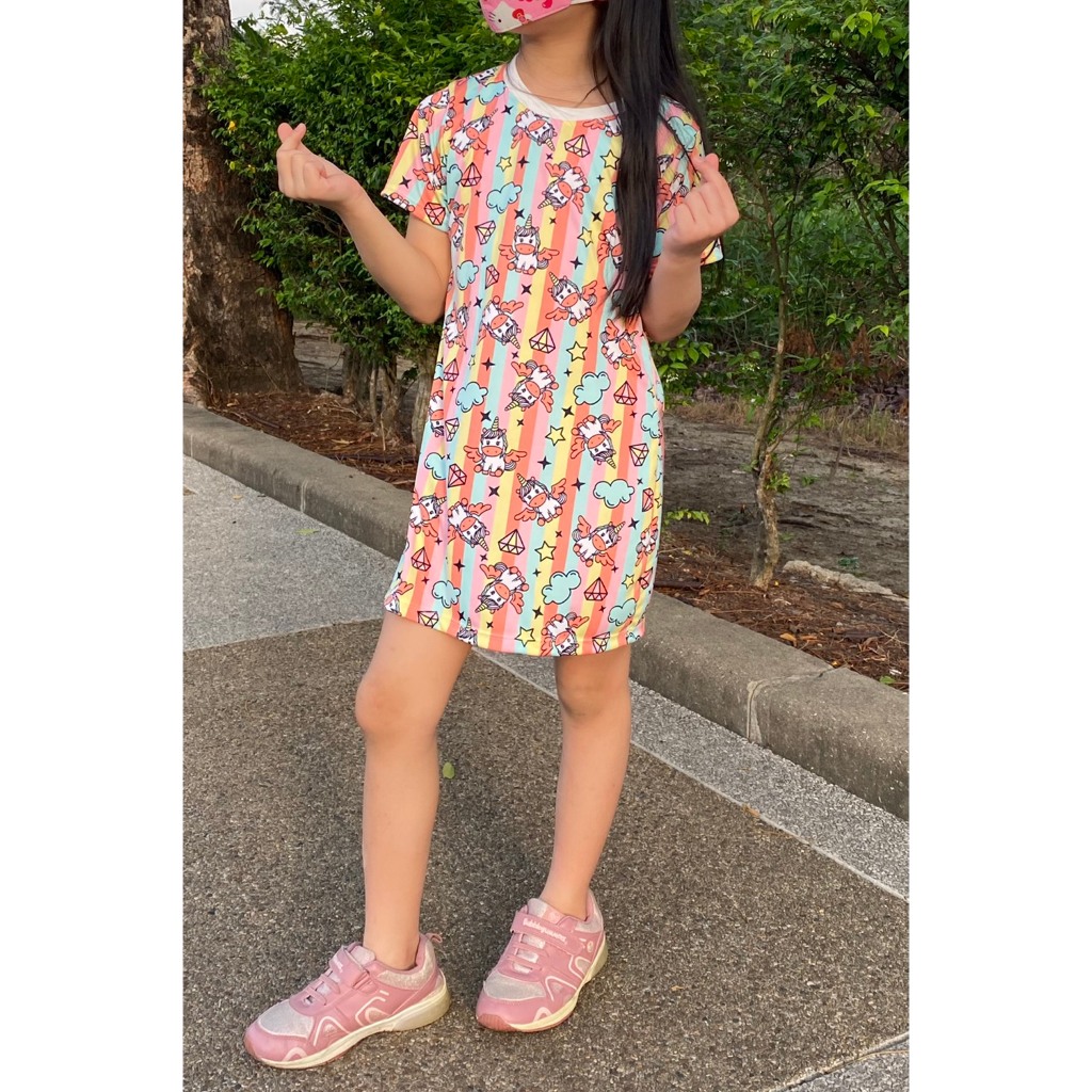ชุดเดรสเด็กผู้หญฺิง ชุดใส่สบายชิวชิว เสื้อผ้าเด็กผู้หญิง พร้อมส่ง