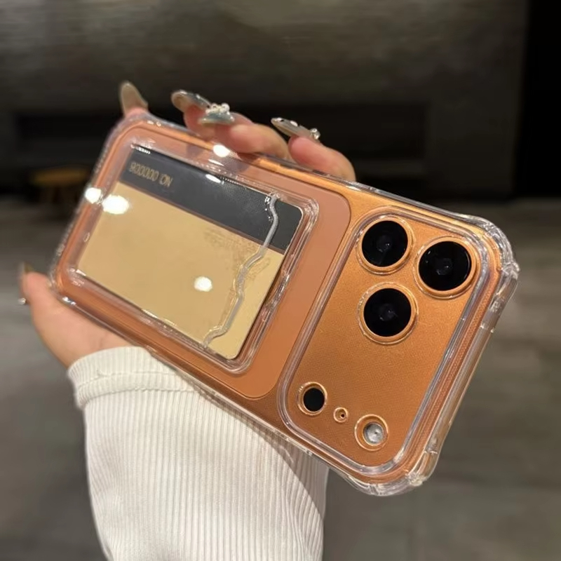 Card Holder Silicone เคส  For iPhone 17 Pro Max Air 16 13 11 15 12 14 7 8 Plus XR X Xs 17promax 17pro เคสโทรศัพท์มือถือ