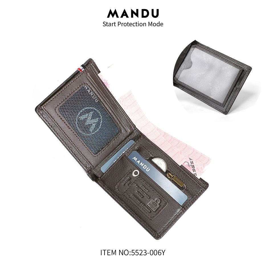 กระเป๋าผู้ชาย กระเป๋าสตางค์ผู้ชายใบสั้น MANDU 5523-006 รูปที่ 4