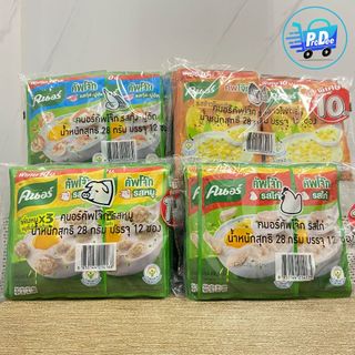 [แพ็ค 12 ถุง] คนอร์ คัพโจ๊กซอง ติดราคา รสหมู รสไก่ รสกุ้งปูอัด คอร์นชีส ขนาด 28 กรัม แพ็ค 12 ถุง
