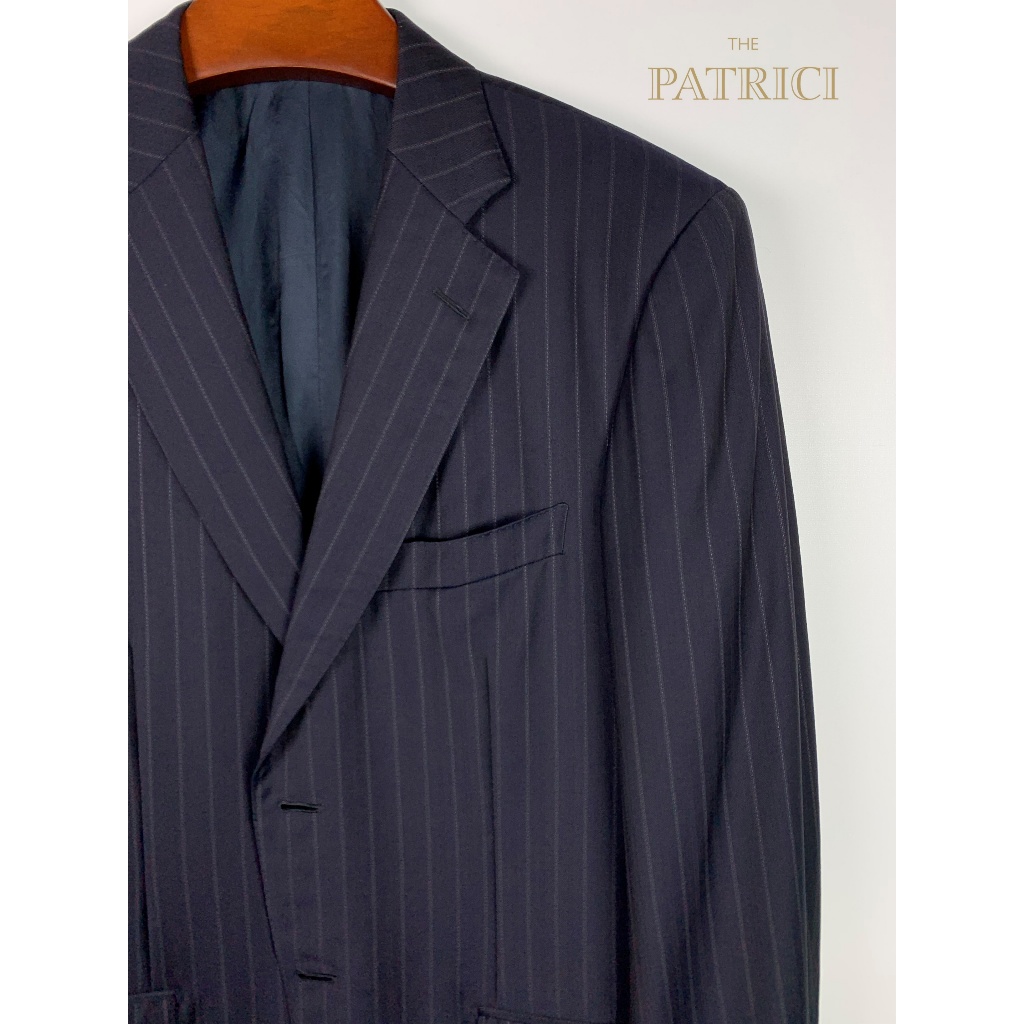 Ermenegildo Zegna - Navy Blue Trofeo Pinstripe Blazer เสื้อสูท เบลเซอร์ ผู้ชาย สีกรม [Pre-owned:Auth
