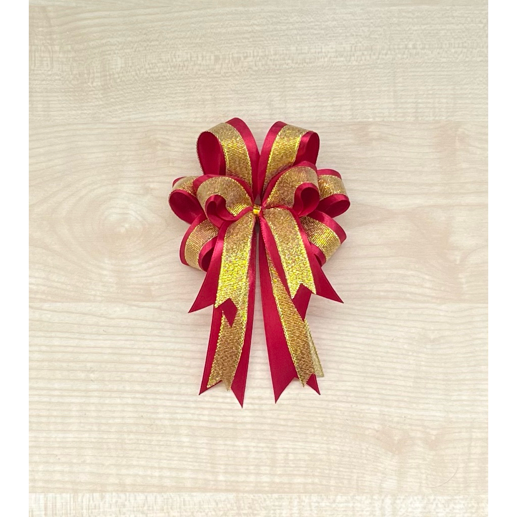 โบว์ติดชะลอม แพ็ค5/10ชิ้น(ชิ้นละ15บาท) โบว์สำเร็จรูปขนาด4*6นิ้ว - รูปที่ 4