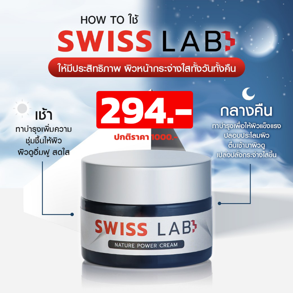[PAYDAY](โปรเฉพาะไลฟ์เจนนี่ 1 แถม 1)Swiss Labสวิสแล็บ ครีมอาตุ่ย ฝ้า กระ หน้าใส (1กระปุก 30g)