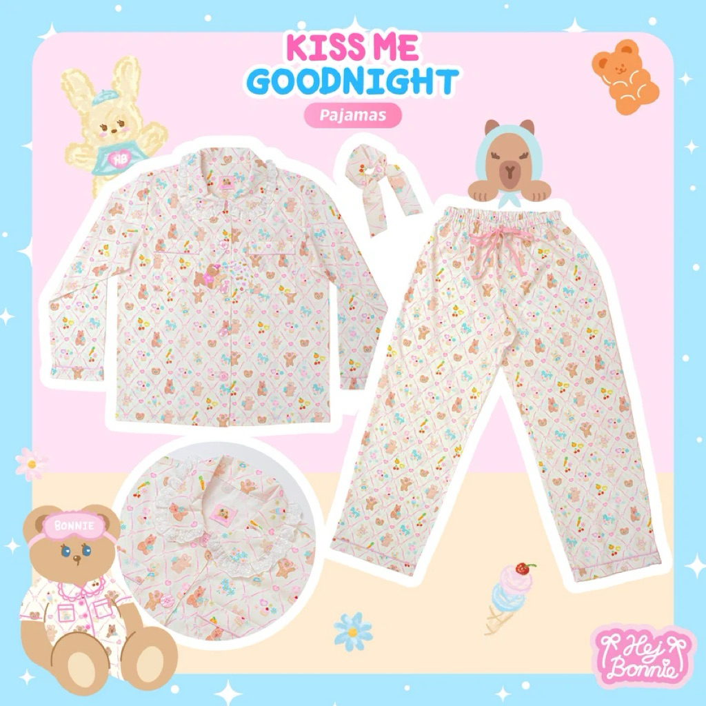 แถมลิปลากลาส (พร้อมส่ง) Hej Bonnie Pajamas l รวมชุดนอนแบรนด์ hej bonnie🧸