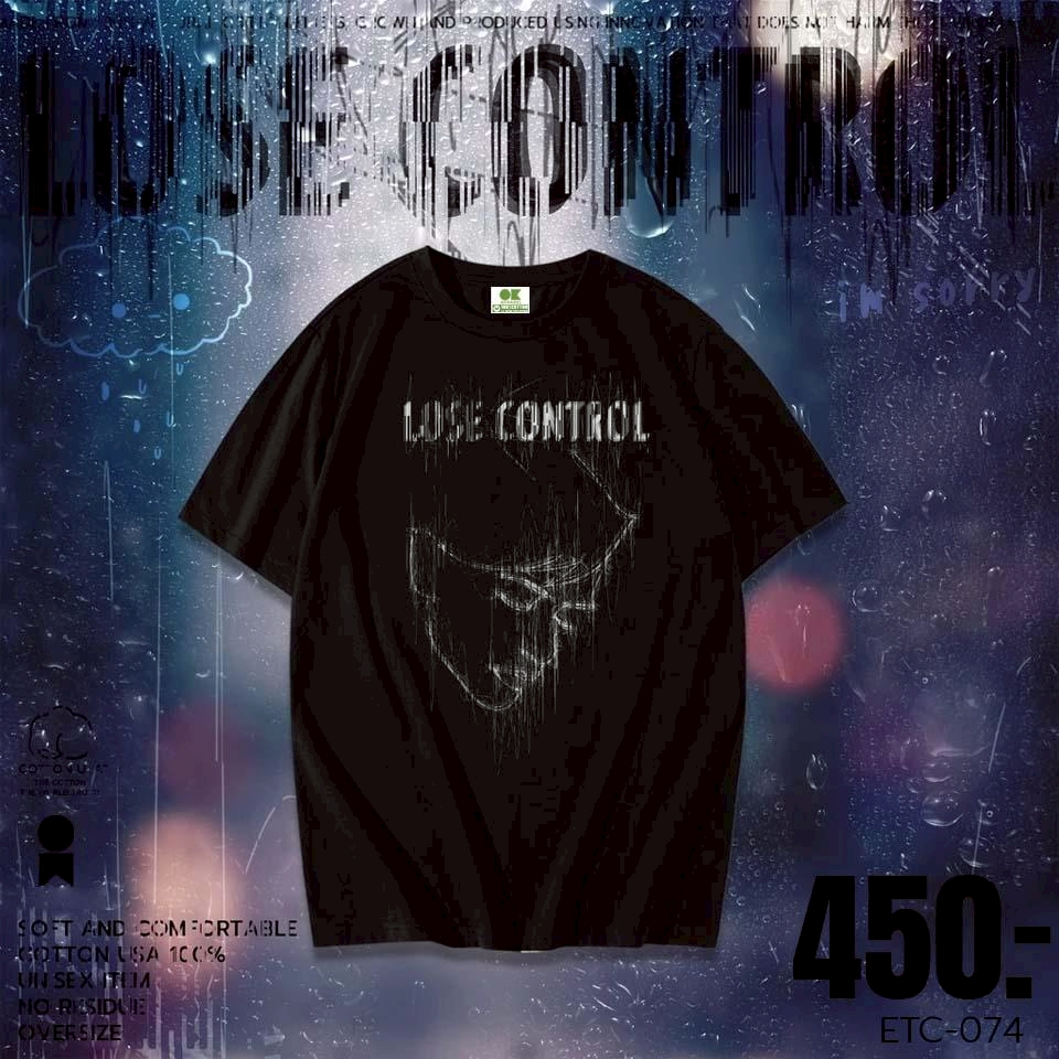OK Apparel  เสื้อยืดคอกลมแขนสั้น ลาย lose control Oversize Cotton ⚡️USAคุ้มสุด!⚡️