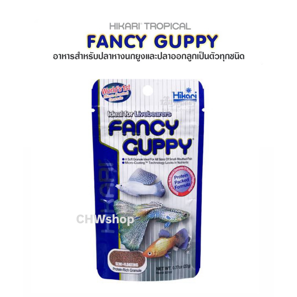 Hikari Fancy Guppy 22g. อาหารสำหรับปลาหางนกยูง