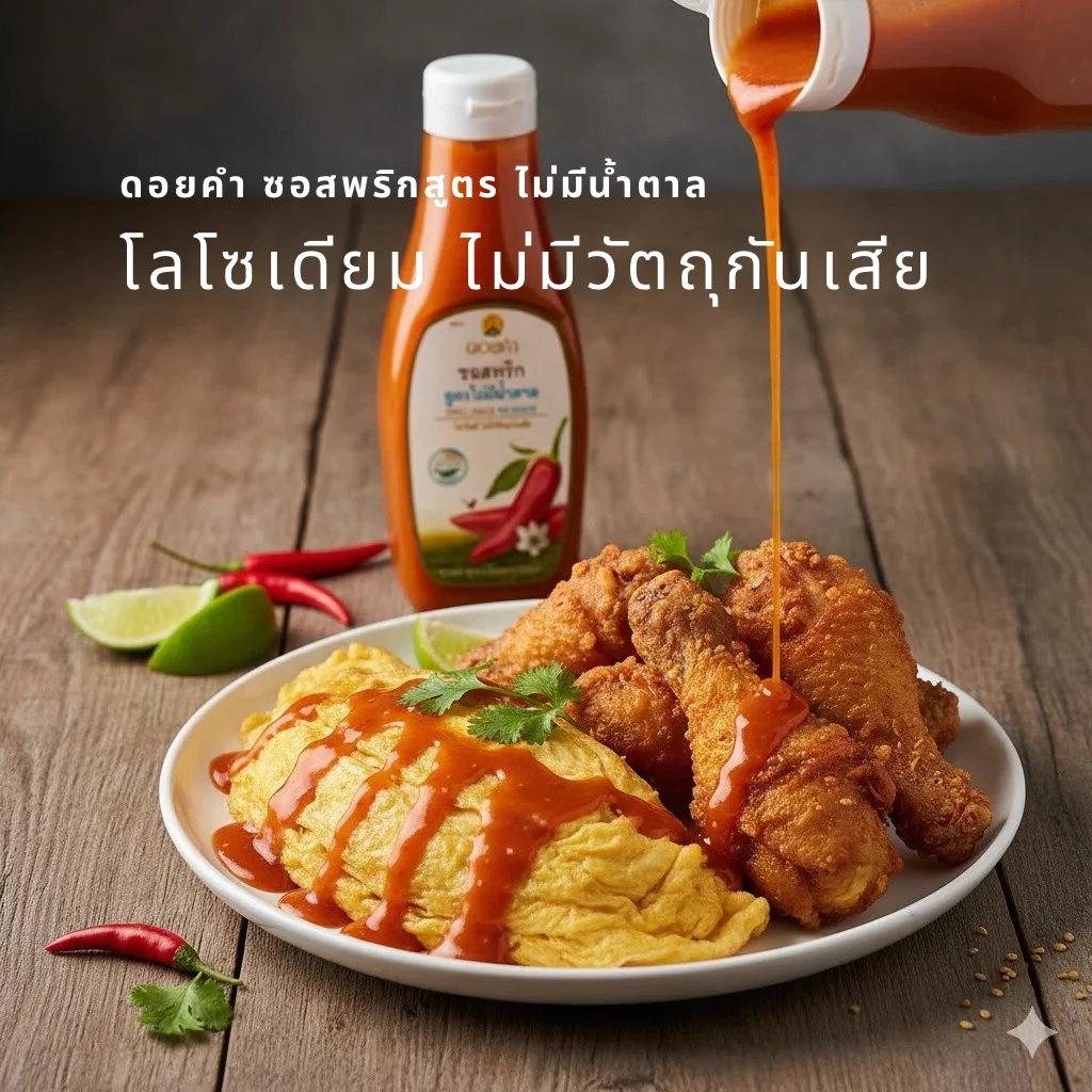ดอยคำ ซอสพริก คีโต ไม่มีน้ำตาลผสม