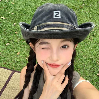 หมวกบักเก็ต สไตล์ญี่ปุ่น ตะวันตก คาวบอย สําหรับตกปลา เดินป่า ตั้งแคมป์ s