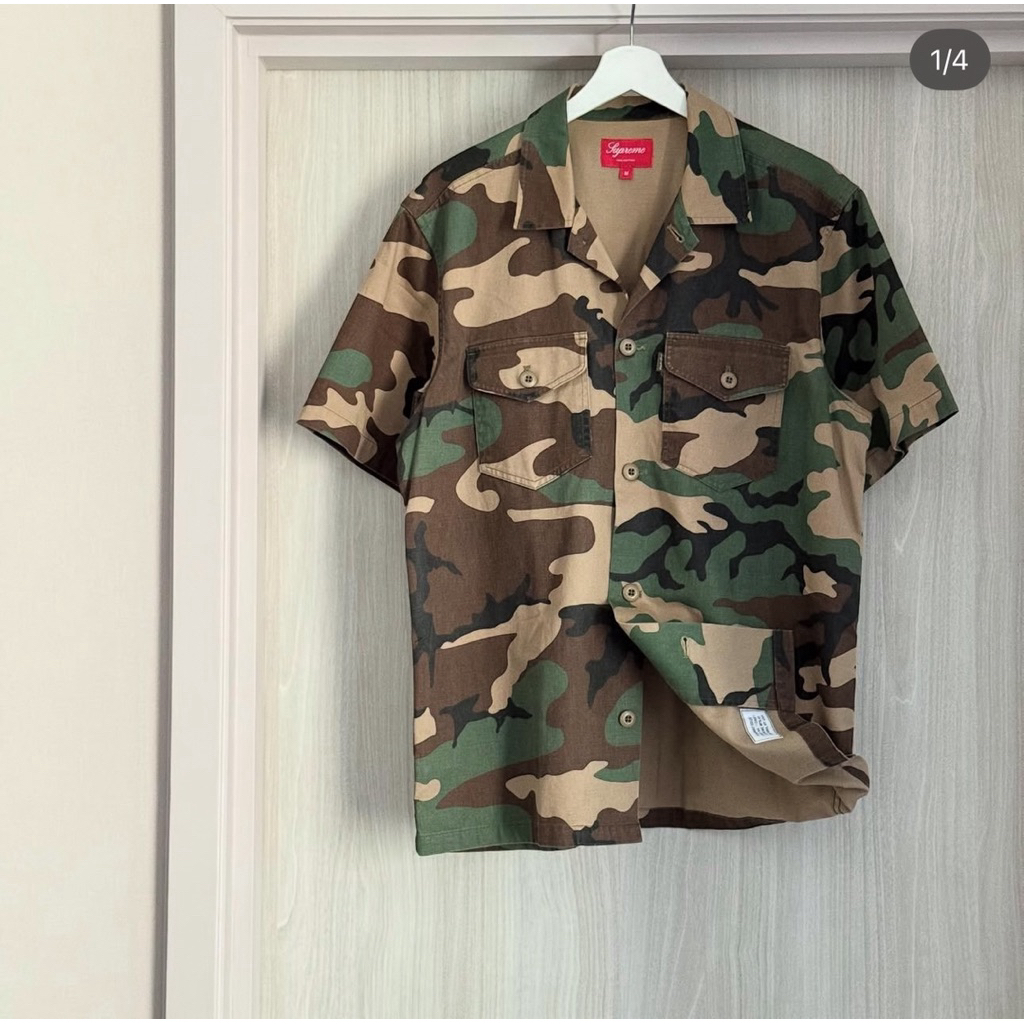 Supreme Safari Shirt Top Woodland Camo