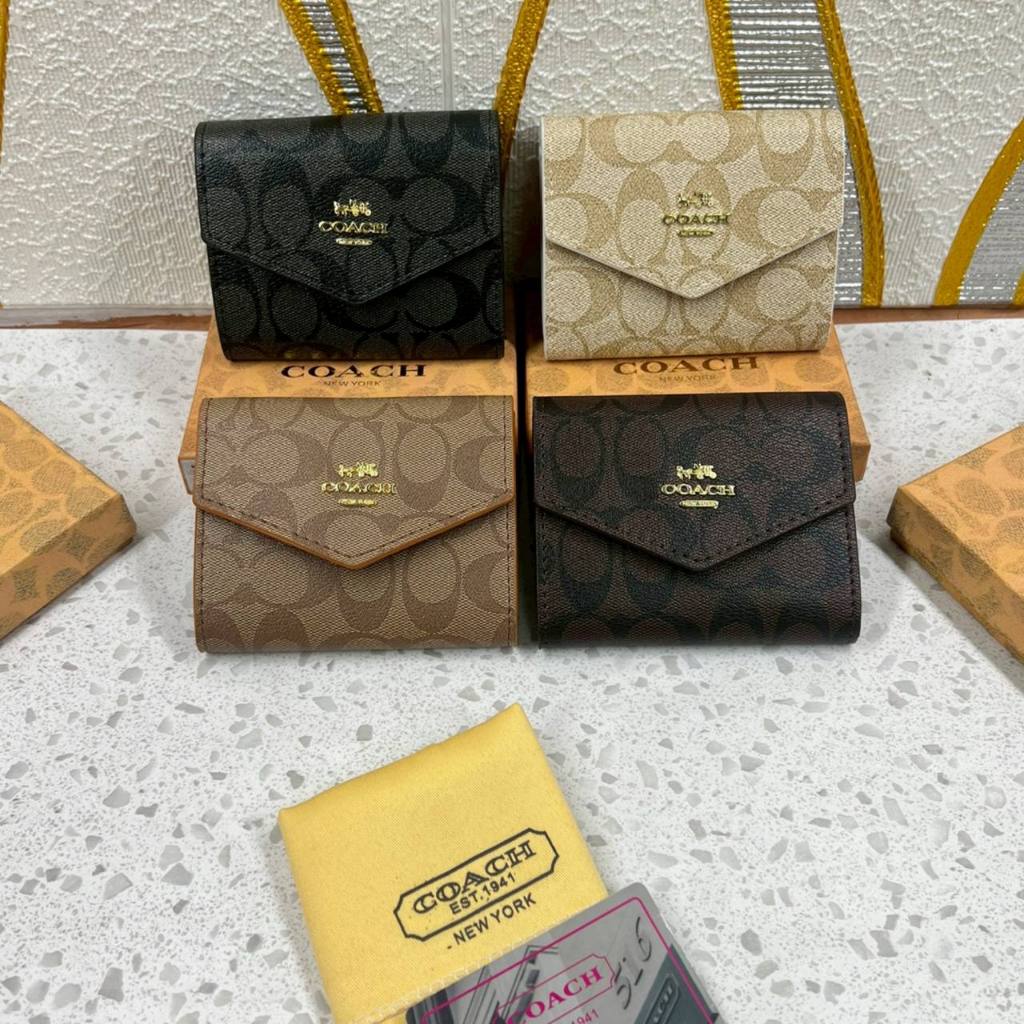 กระเป๋าสตางค์ กระเป๋าใบสั้นขนาด 5 นิ้วหน้าจดหมายมีช่องใส่บัตรมีช่องซิปใช้งานมีอุปกรณ์ครบพร้อมกล่อง