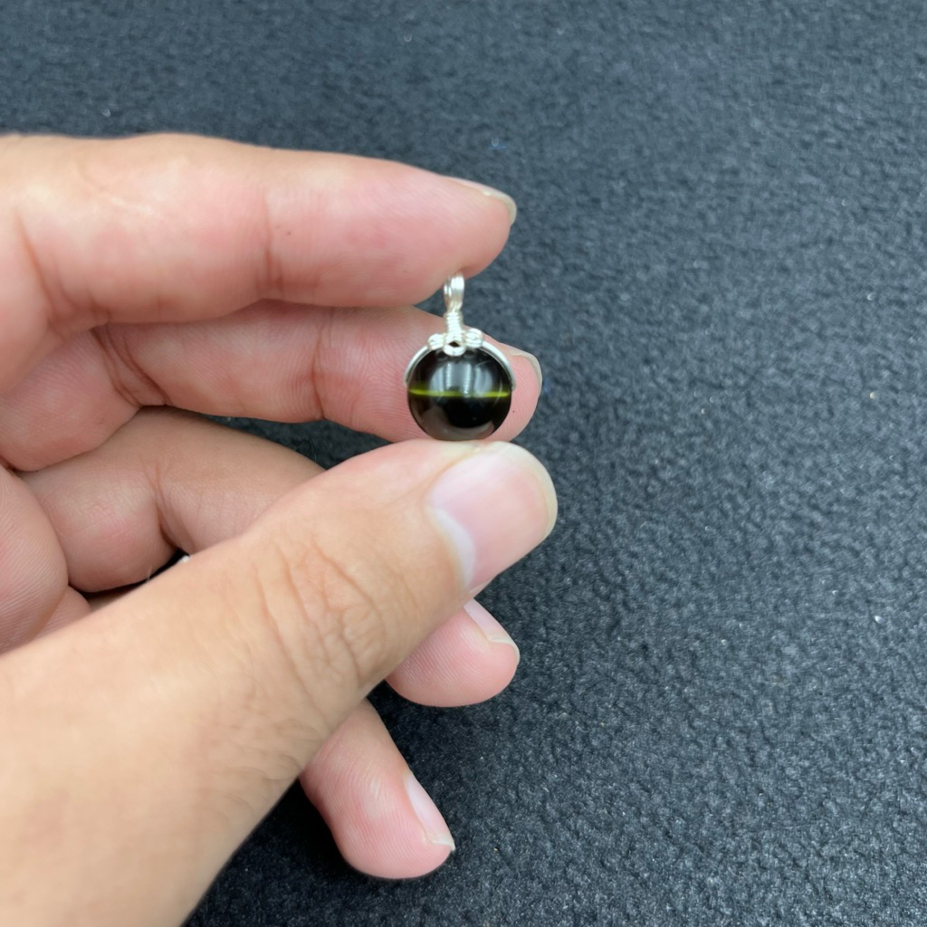 Natural Moldavite Pendant, Genuine Meteorite Crystal, Spiritual Healing- จี้โมลดาไวท์ธรรมชาติ แก้วอุ