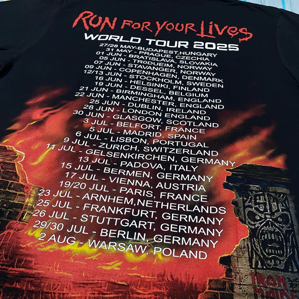 เสื้อยืด Ironถือขวาน ทัวร์2025 (ป้ายRock Yeah)ผ้านุ่มคอตตอน100 ราคา ถูกที่สุด ดีลบีเคเค แกลเลอรีภาพที่ 5