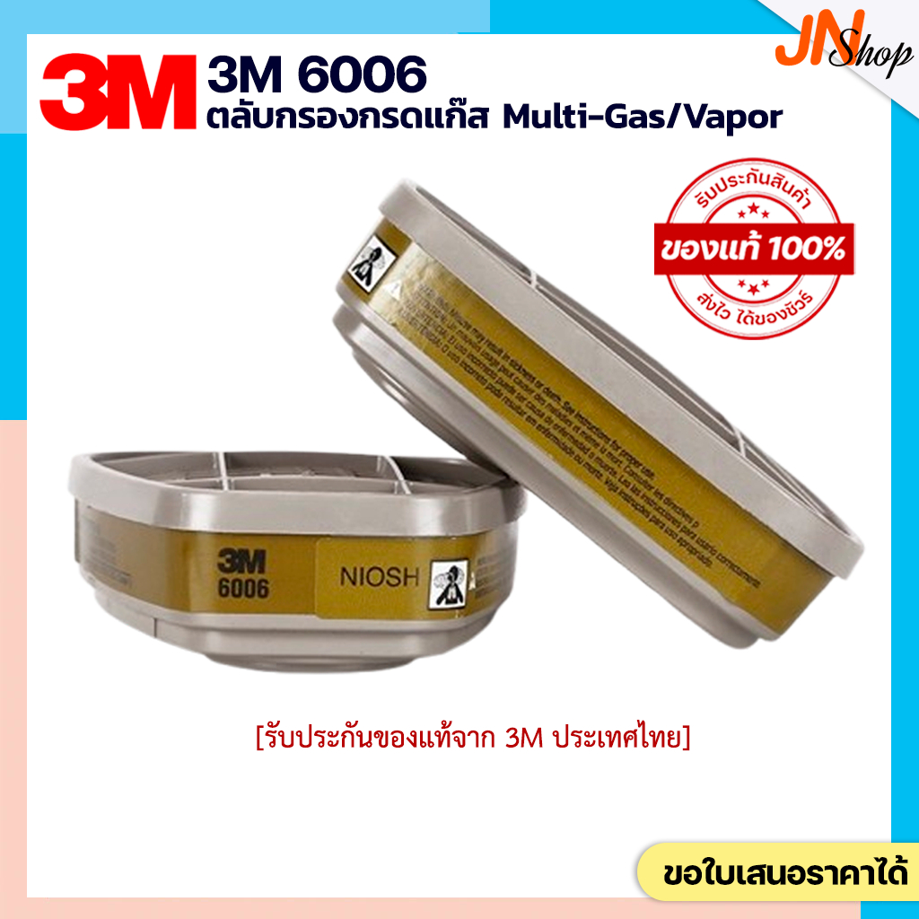 ของแท้!! 3M 6006 Multi-Gas/Vapor ตลับกรองกรดแก๊ส ไอฟอร์มัลดีไฮด์ แอมโมเนีย (Made in USA)