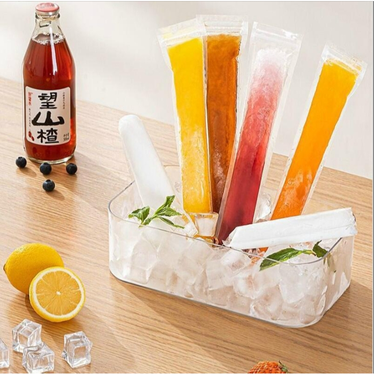 50 ชิ้นถุงไอติม-แม่พิมพ์ไอศครีม ถุงทำน้ำแข็ง DIY ถุงไอศกรีมแท่งทำเอง เกรดอาหารโปร่งใสป้องกันการรั่วปิดผนึก