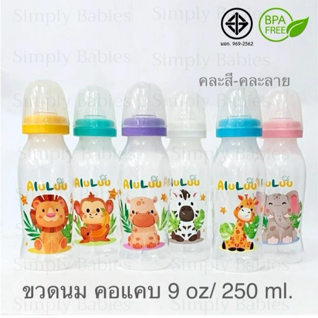 (แพ๊ค 6 ขวด ลาย B) ขวดนมคอแคบ ขนาด 9 ออนซ์ / 250 ml. คละสี-คละลาย พร้อมจุกนมปกติในขวด (***ลายและสี จะเปลี่ยนเรื่อยๆ**)