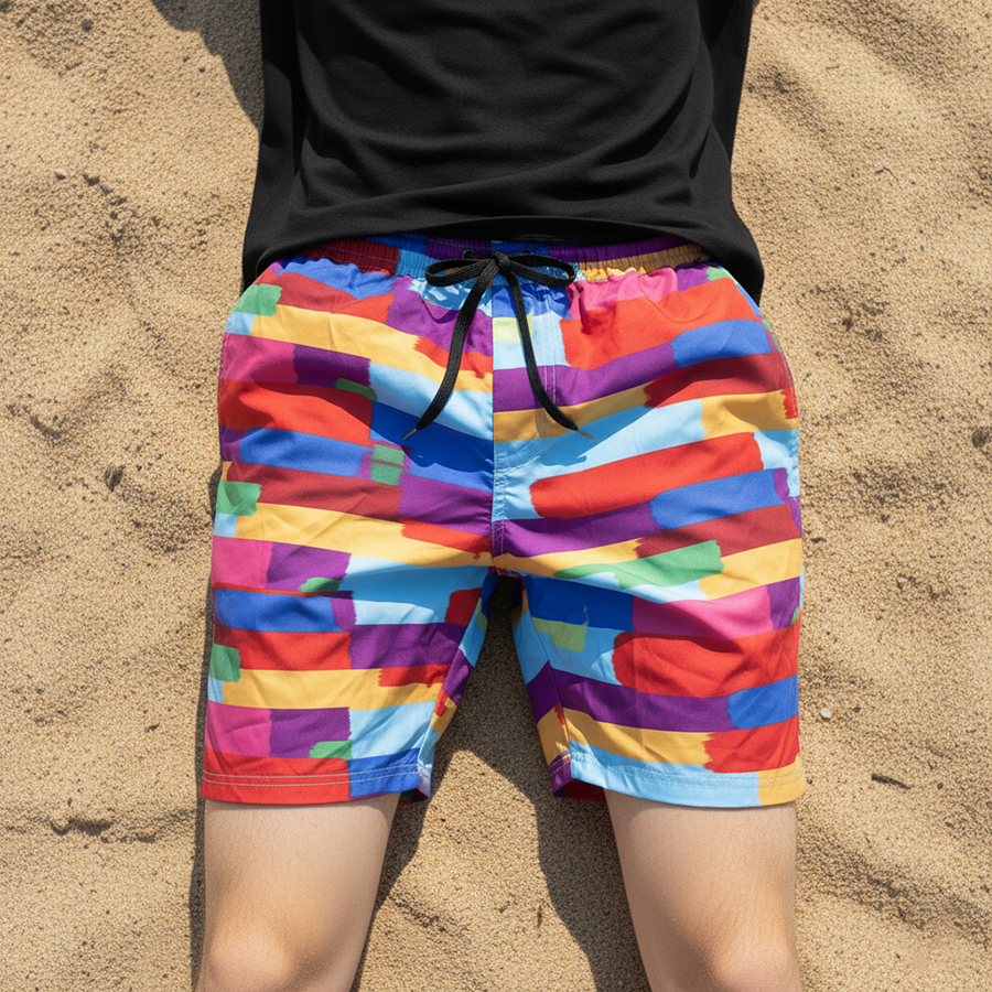 กางเกงเจเจ กางเกงขาสั้นชายหาด ไซส์ 24-36นิ้ว กางเกงขาสั้นลายพิมพ์ เหมาะกับเด็กชายและเด็กหญิง