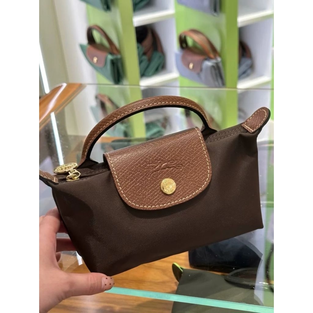 Longchamp mini Pouch Ebony Brown