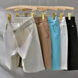 กางเกงขาสั้น ผู้ชาย เอวยืด ผ้ายืด คอตต้อน สีพื้น 830