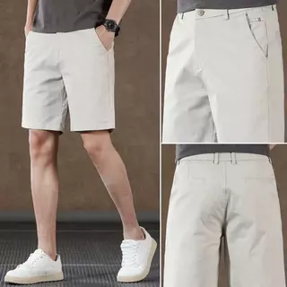 กางเกงขาสั้น ผู้ชาย เอวยืด ผ้ายืด คอตต้อน สีพื้น 830