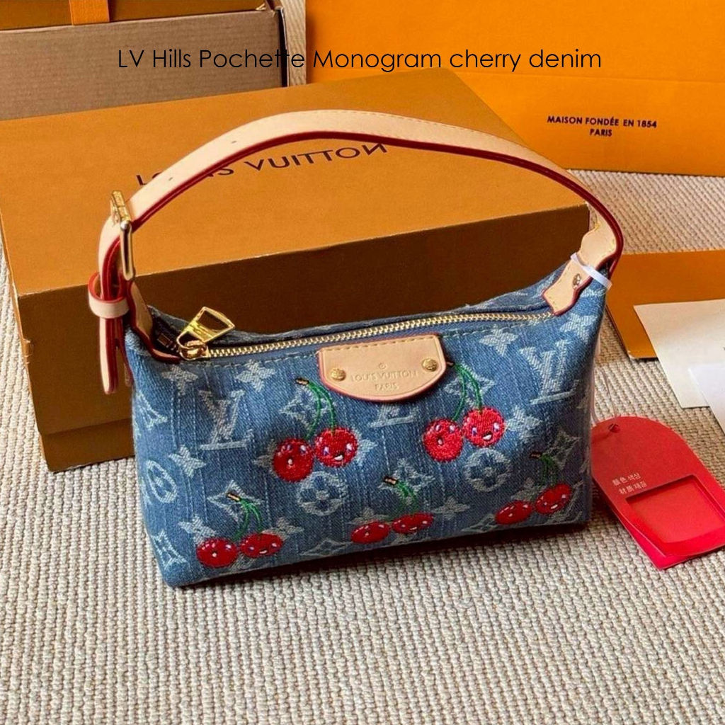 LV Hills Pochette Monogram cherry denim 20cm [สินค้า Outlet]