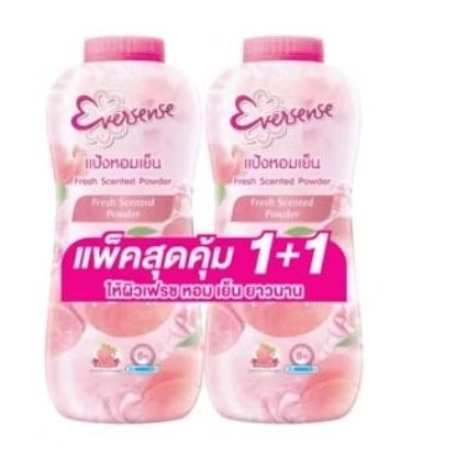 เอเว่อร์เซ็นส์ แป้งหอมเย็น สูตรเย็นสดชื่น สีพีช 280 กรัม( แพ็คคู่1+1)