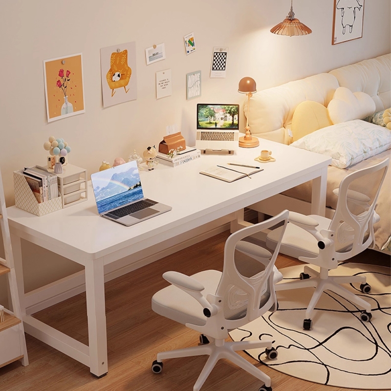 โต๊ะทำงาน โต๊ะคอม 140/120/100/80CM สไตล์โมเดิร์น โต๊ะเสริมค้ำยันเฉียง มั่นคงไม่โยก OFFICE DESK