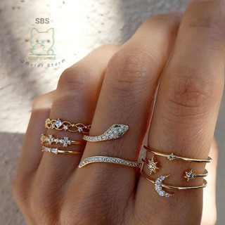 SBS ชุดแหวนหลายชิ้น สไตล์โบฮีเมียน มีให้เลือกหลายสไตล์ อัปเด…