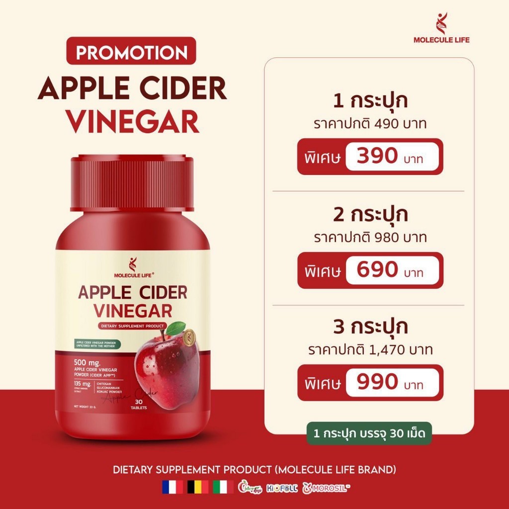 (📍กดในไลฟ์ถูกกว่า📍) Molecule APPLE CIDER VINEGAR แอปเปิลไซเดอร์ มัลติซีมิกซ์ เกรปซี้ดบีทรูท กาวาไนท์