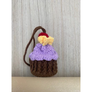 กระเป๋าไหมพรมถัก น้องคัพเค้ก🧁ใส่หูฟังairpod ใส่เหรียญ #ของขวัญ #handmade