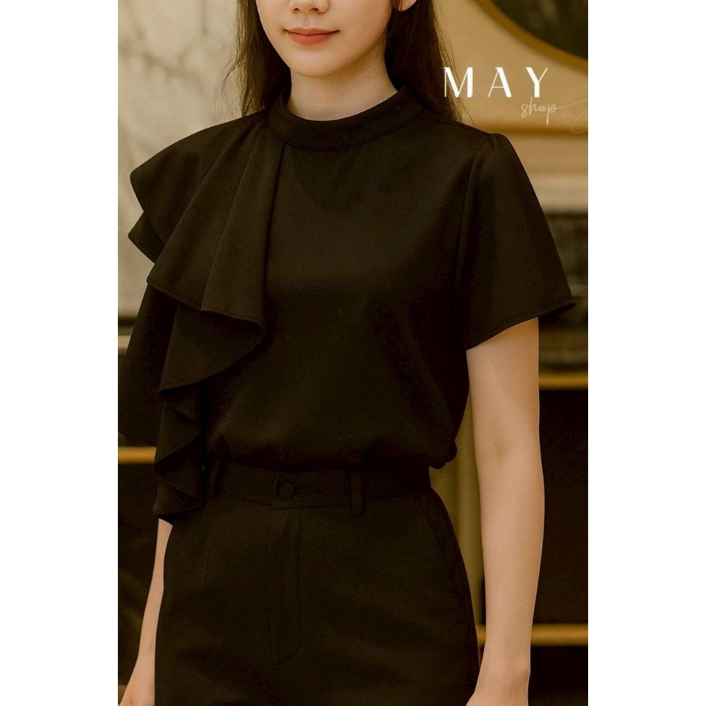 📮ส่งไว📮 🎊เสื้อทำงานคอเต่า แขนระบาย ใส่สบายสไตล์เรียบหรู ‼️