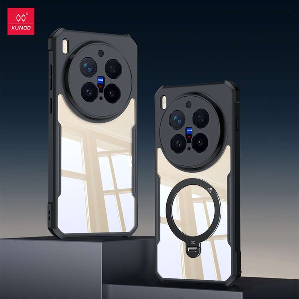 Xundd เคส ใช้สำหรับ VIVO X300 Ultra Case VIVO X300 Pro เคสโทรศัพท์แบบแม่เหล็กมีขาตั้ง 360 องศา ปรับหมุนได ขอบยาง TPU