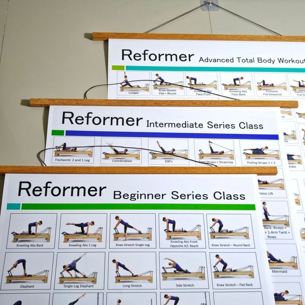 โปสเตอร์ Refomer 3 ระดับพร้อมชุดแขวน #Pilates #Reformer