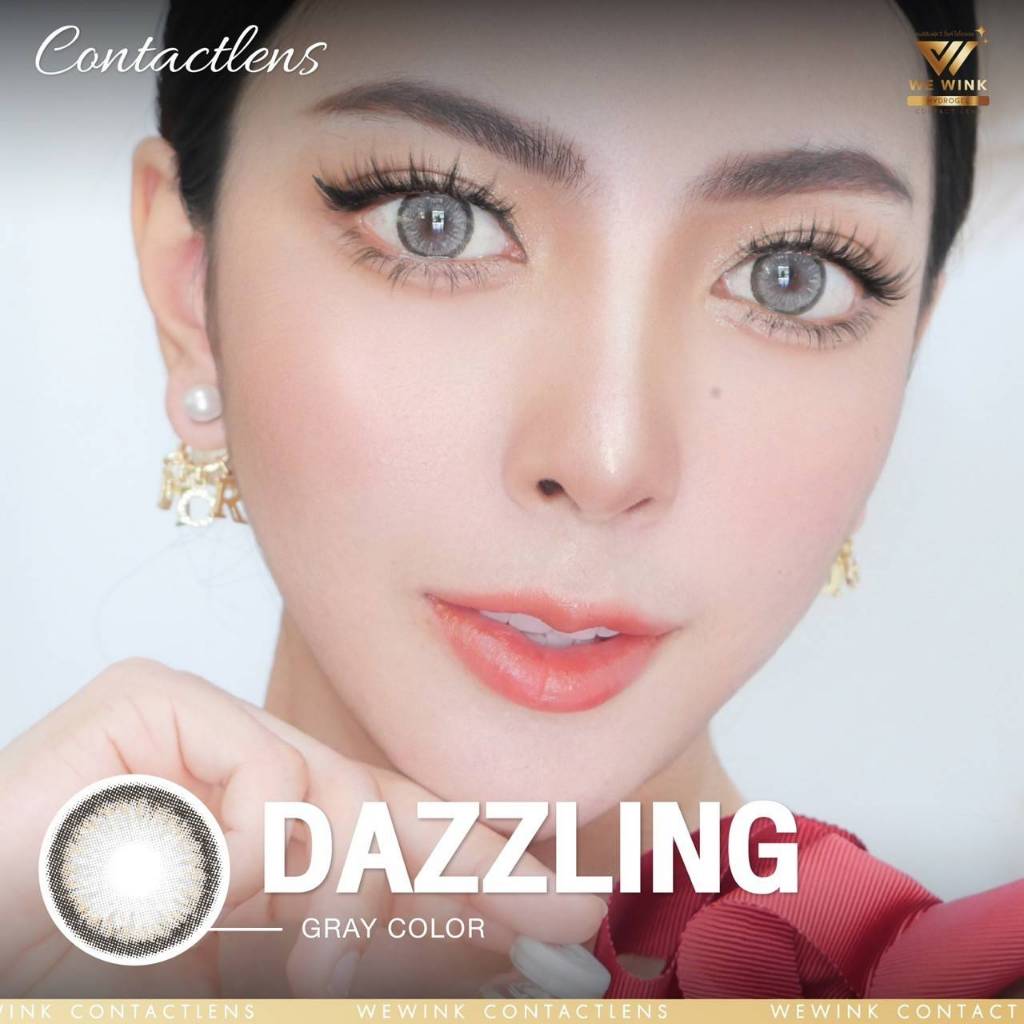 (Official) ☀️คอนแทคเลนส์รุ่น Dazzling ฝาทอง Wewink  ค่าอมน้ำ 60%  👧🏼 🩵
