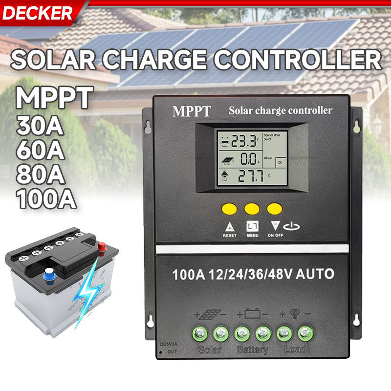 Decker MPPT ชาร์จเจอร์ ชาจเจอร์โซล่า Powland 12v24v36v48V โซล่าชาร์เจอร์ โซล่าคอนโทรลเลอร์ แผงควบคุมพลังงานแสงอาทิตย์