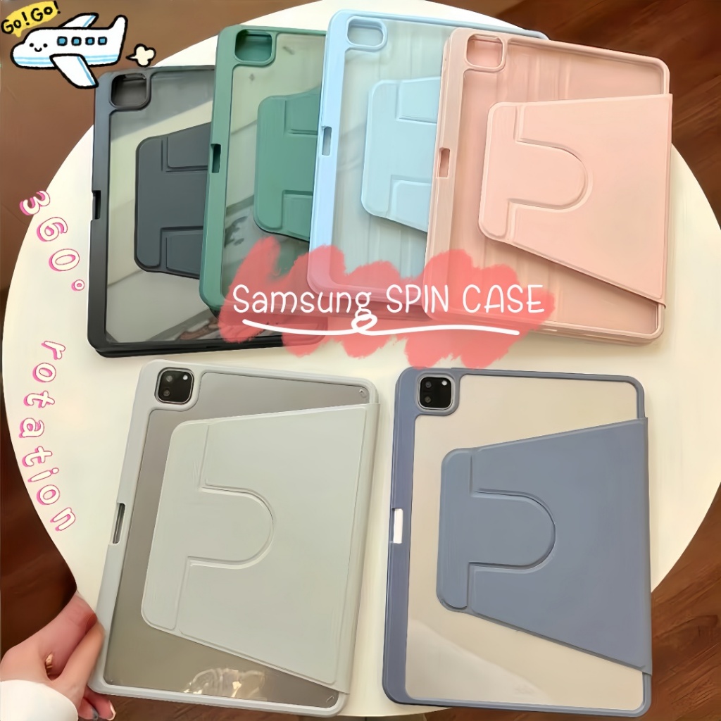 [ร้านค้าไทย]เคสอัจฉริยะ 360°องศา หลังโปร่งใส มีช่องใส่ปากกา เคสแท็บเล็ต For Galaxy Tab S6Lite S7 S8+ S9 S10/S10FE A8 A9+