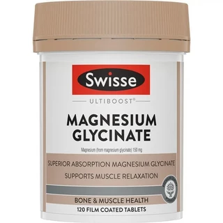 Swisse Magnesium Glycinate 120 Tablets แมกนีเซียมไกลซิเนต สุขภาพการนอนหลับ ระบบประสาท กล้ามเนื้อ