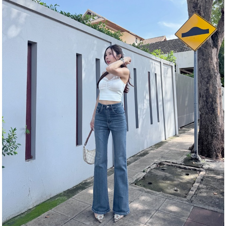 ยีนส์SARAN SR7019 กางเกงยีนส์ทรงขาม้า