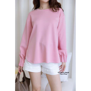 GI-ANTS (GI-431) เสื้อแขนยาวจีบปลายแขน Basic เกาหลี เข้ากับทุกลุค 🎀 เนื้อผ้าCotton นาโน