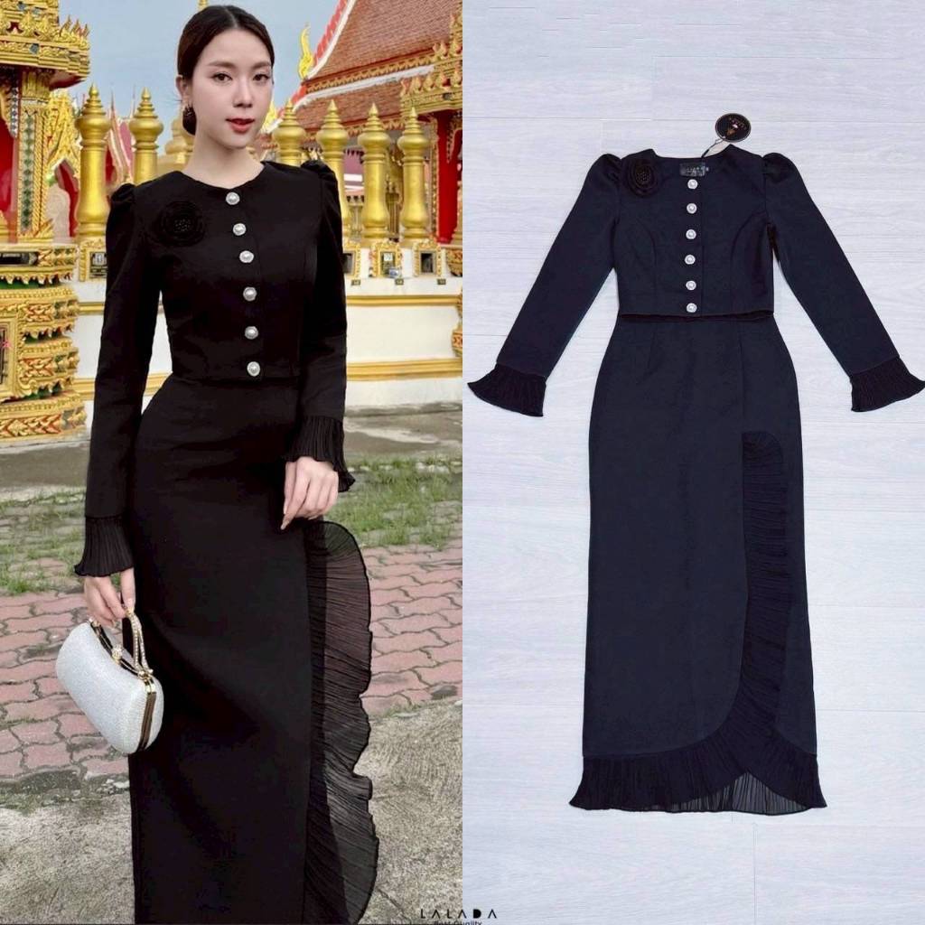 ร้านโค้ดคุ้ม  LALADA 42 เซตเรียบหรูดูแพง เสื้อ+กระโปรง+เข็มขัด ใส่ออกงาน ทำบุญ งานบวช ราคา ถูกที่สุด ดีลบีเคเค แกลเลอรีภาพที่ 8