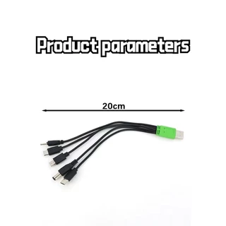 ของมาใหม่！สายชาร์จ USB แบบ5 in 1 เป็น DC 5.5/4.0/3.5/2.5/ 2.0mm .หัวกลม ยาว20CM สำหรับเครื่องใช้ไฟฟ้าขนาดเล็ก